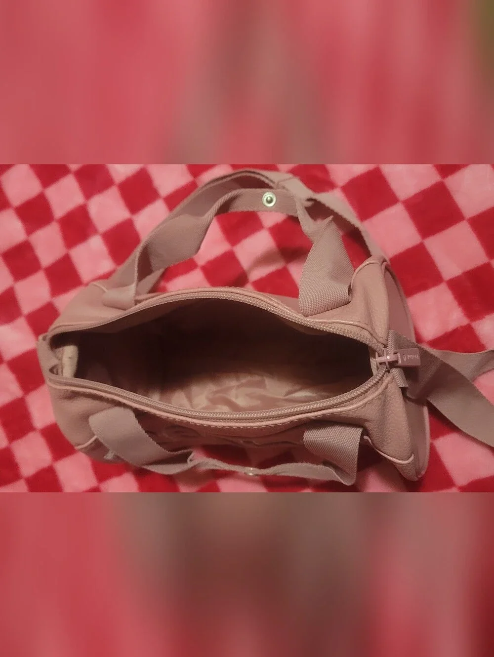 Reebok Pink Leatherette Crossbody Bag with Silver Logo